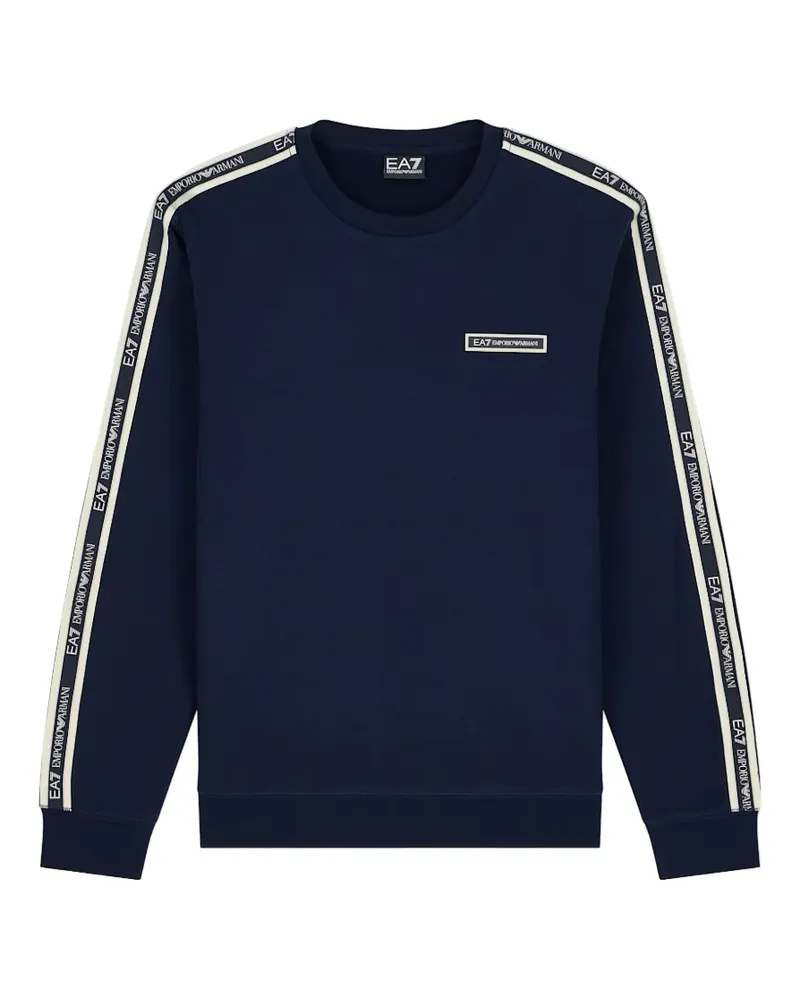EA7 Sweatshirt mit Logo-Streifen - Blau Blau