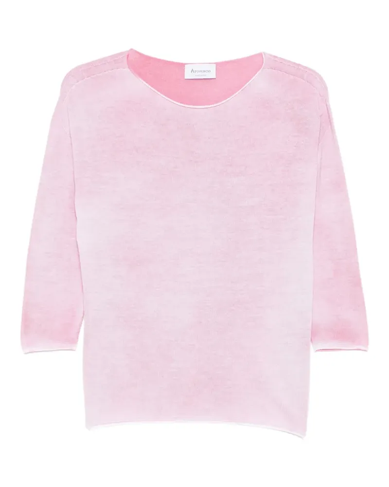 Arovescio boat-neck T-shirt - Rosa Rosa