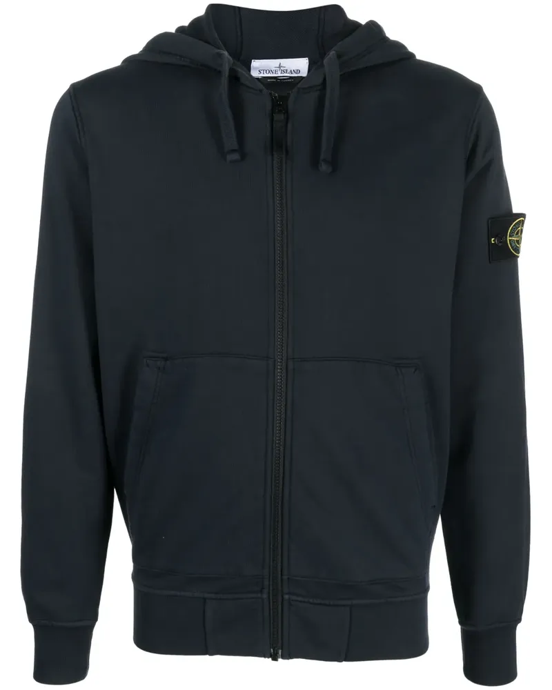 Stone Island Hoodie mit Logo-Patch - Blau Blau