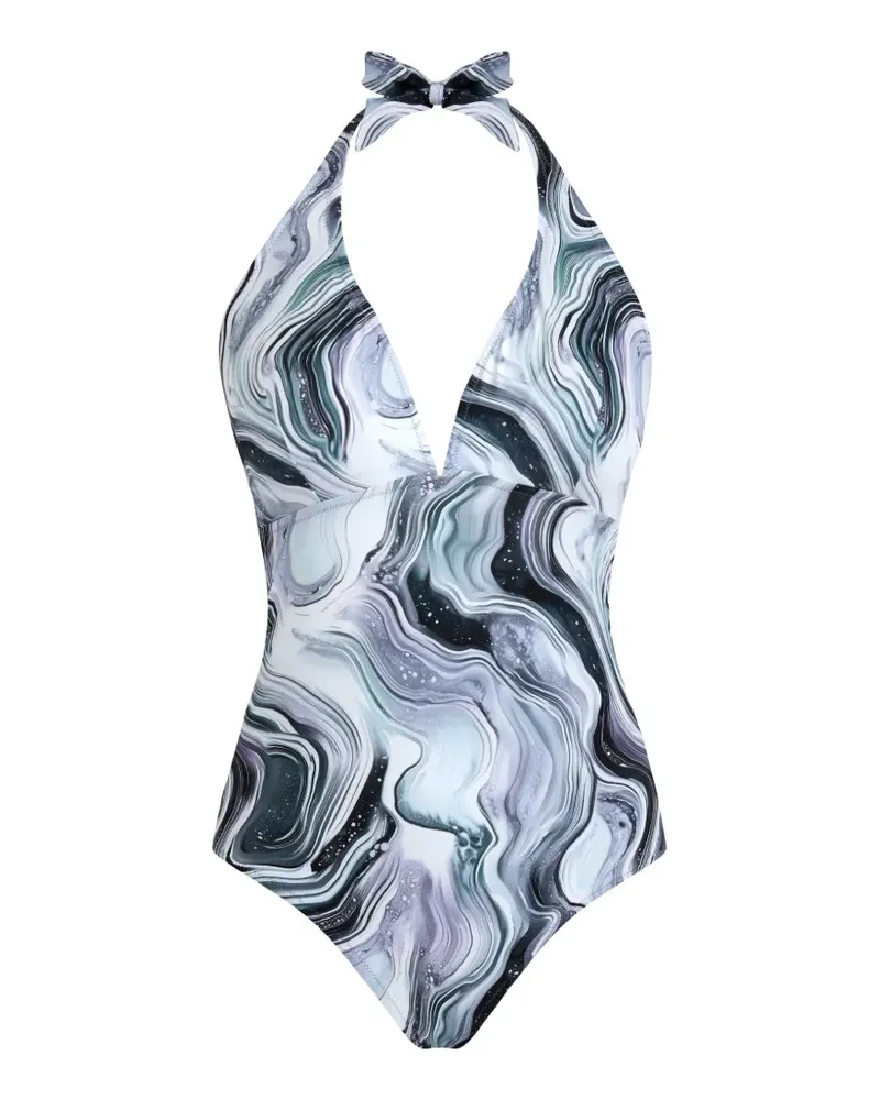 Vilebrequin Marmorierter Neckholder-Badeanzug - Blau Blau
