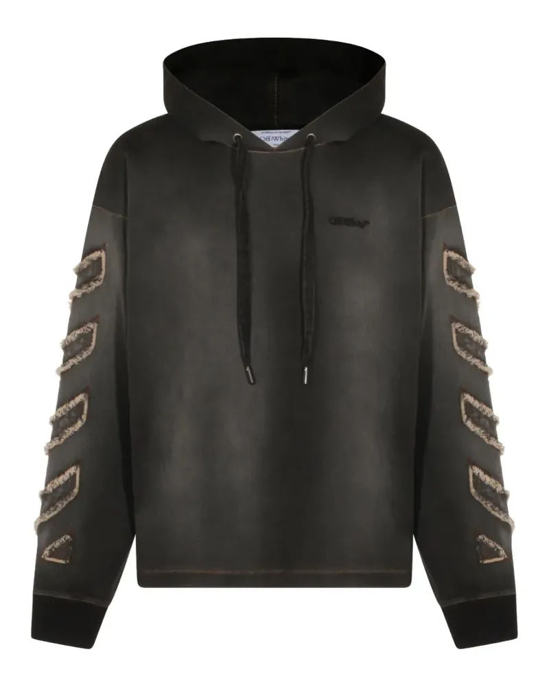 OFF-WHITE diagonals frayed hoodie - Grau Grau