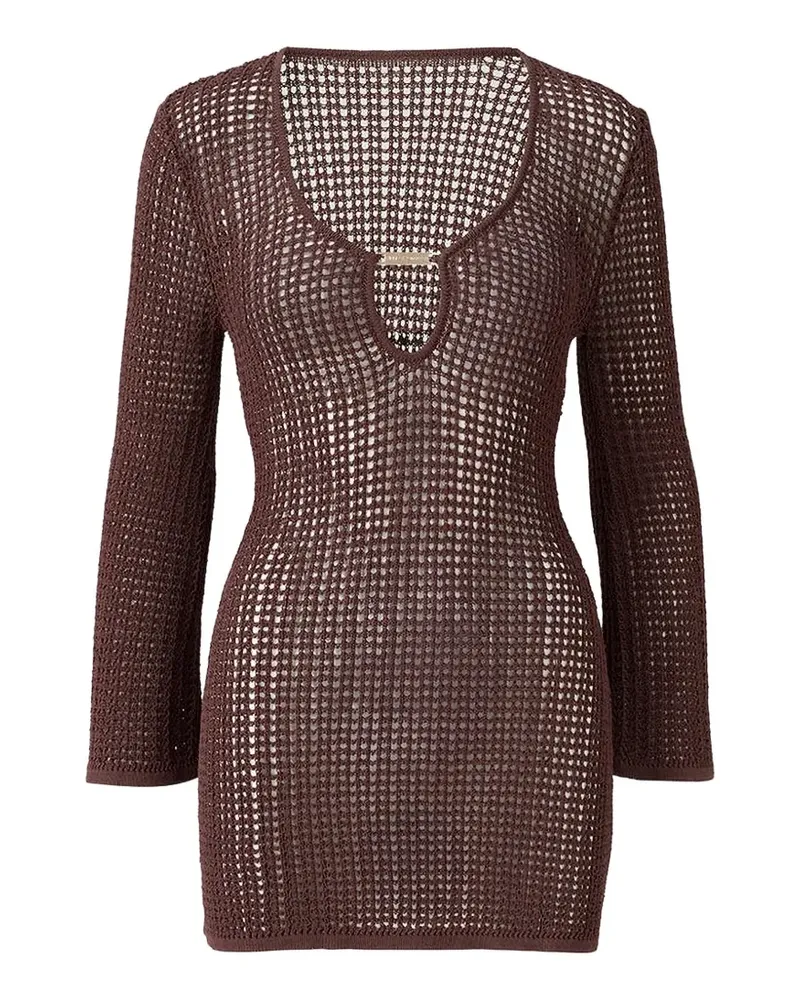Melissa Odabash Gehäkeltes Ellis Minikleid - Braun Braun