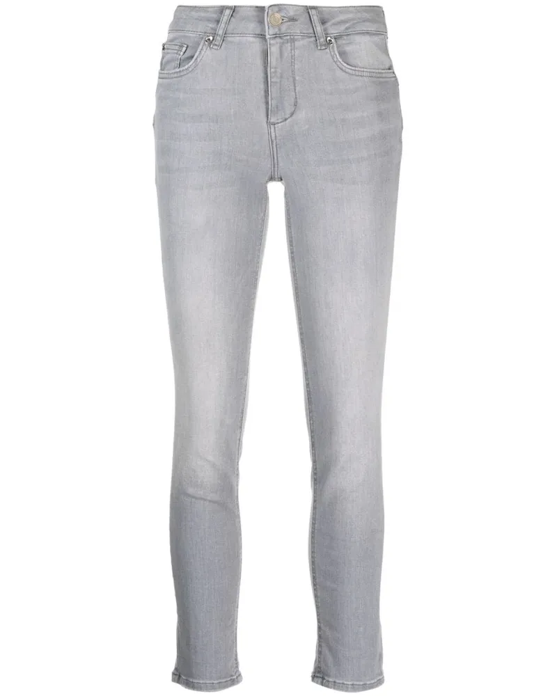 Liu Jo Skinny-Jeans mit Logo-Patch - Grau Grau