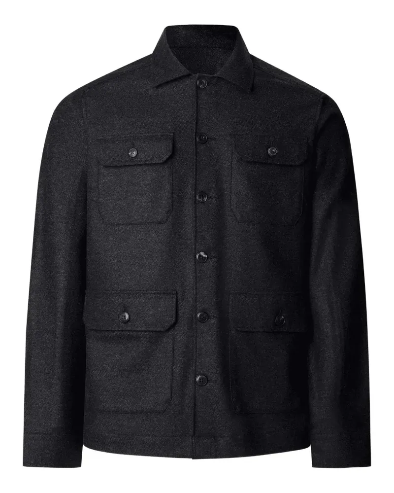 Hackett Hemdjacke mit Taschen - Grau Grau