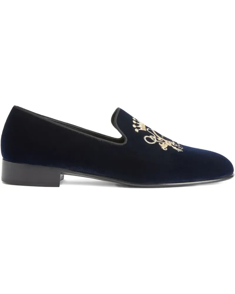 Giuseppe Zanotti TERENCE Loafer mit Ripsbandstickerei - Blau Blau