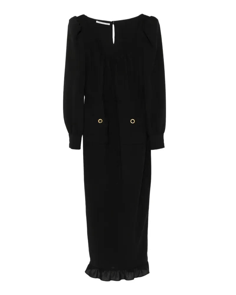 Alessandra Rich Midikleid mit U-Ausschnitt - Schwarz Schwarz