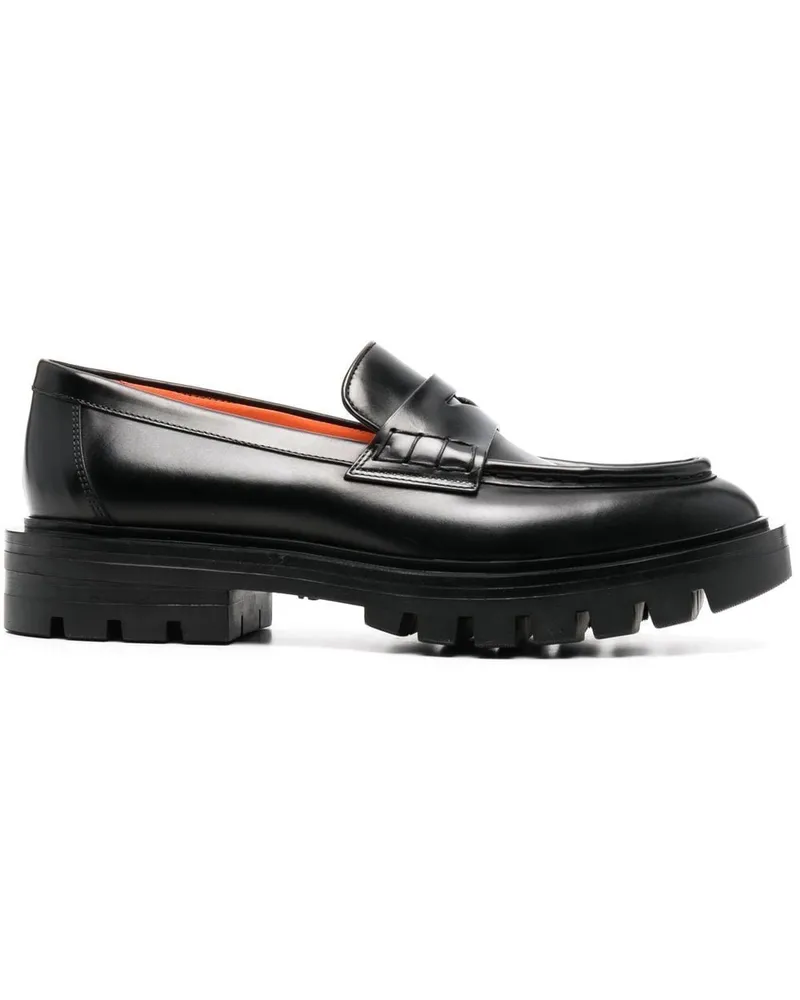 Santoni Loafer mit Profilsohle - Schwarz Schwarz