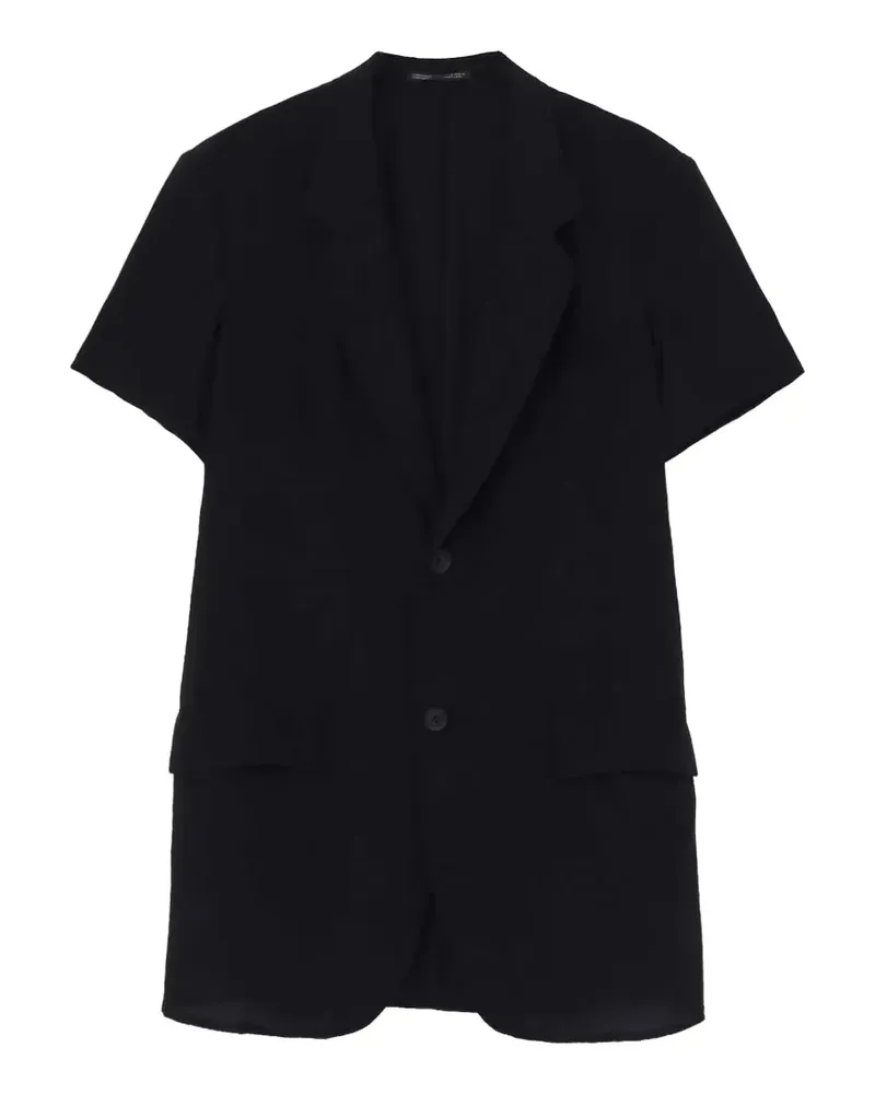 Yohji Yamamoto short-sleeve notched-lapel suit jacket - Schwarz Schwarz