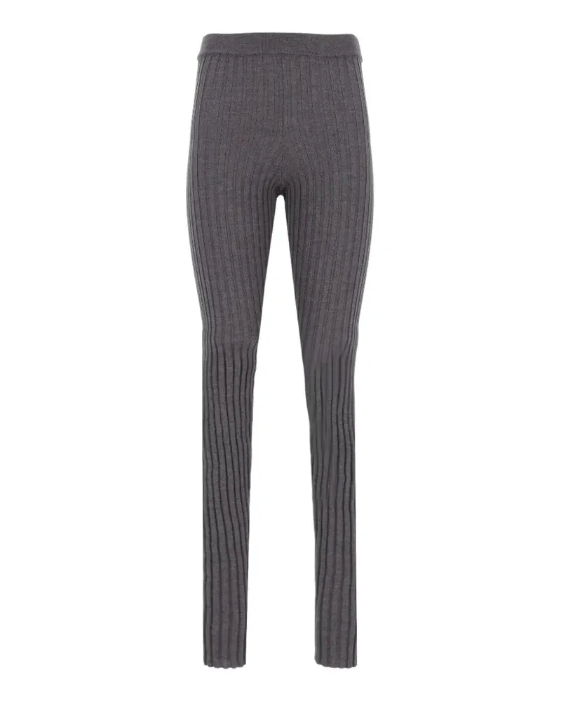 Mauro Grifoni ribbed-knit wool leggings - Grau Grau