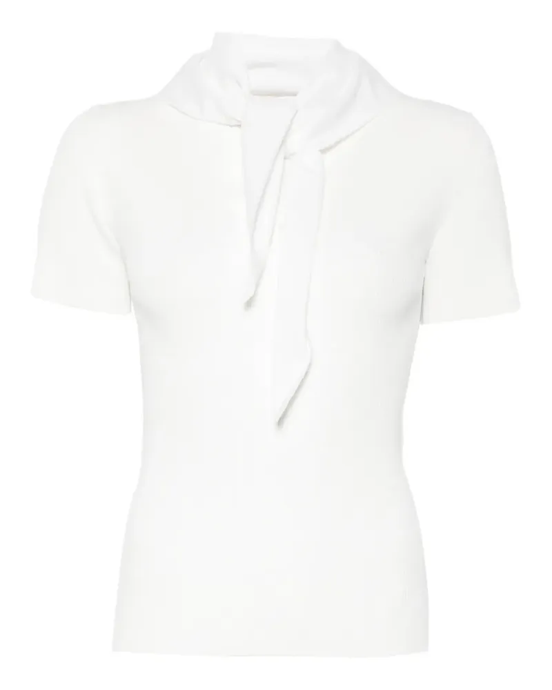 Max Mara T-Shirt mit Schaldetail - Weiß Weiß