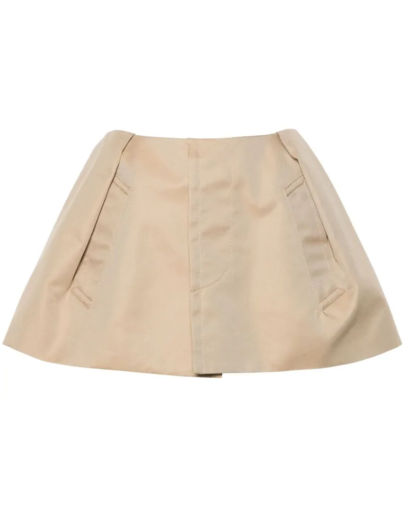 Sacai Kurze Shorts mit Faltendetail Nude