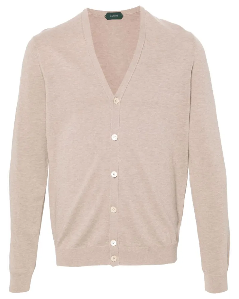 Zanone Cardigan mit V-Ausschnitt - Nude Nude