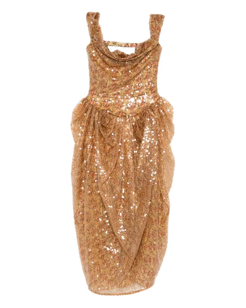 Vivienne Westwood Drapiertes Kleid mit Pailletten - Gold Gold