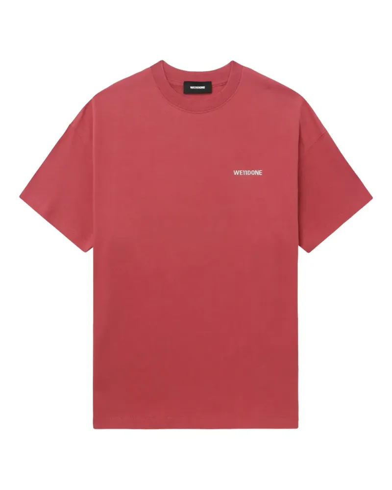 WE 11 DONE T-Shirt mit Logo-Stickerei - Rot Rot