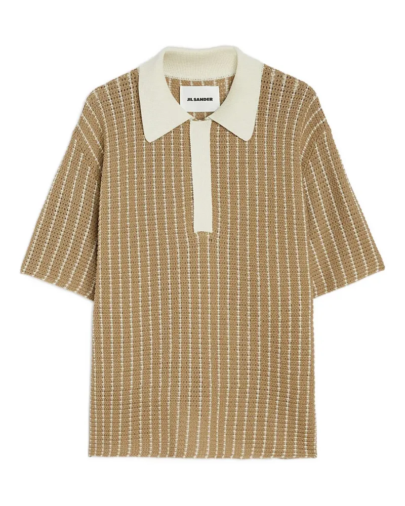 Jil Sander Gestreiftes Poloshirt - Braun Braun