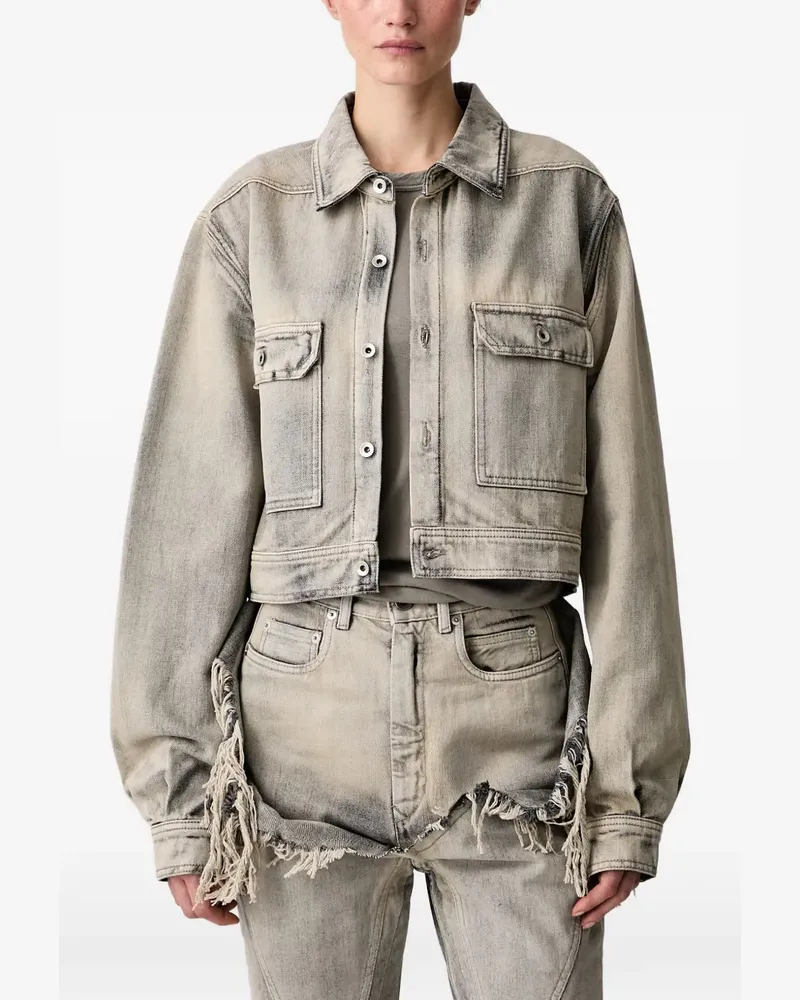 DRKSHDW by Rick Owens long-sleeve cropped denim jacket - Grau Grau