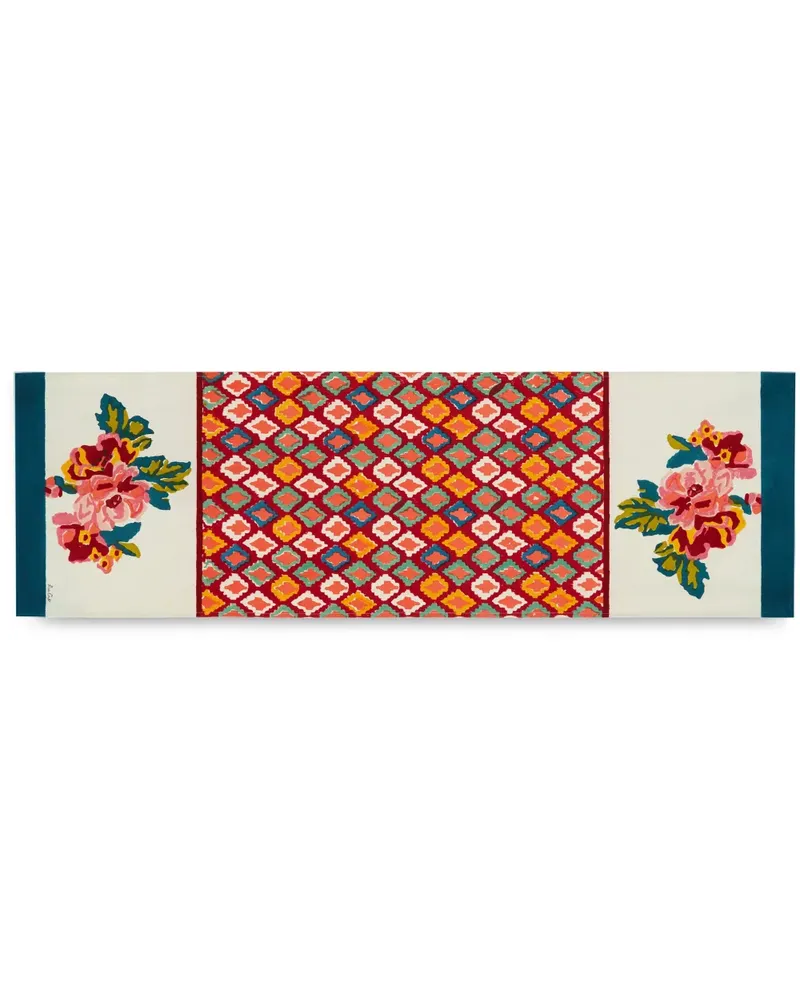 Lisa Corti Tischläufer mit Lisa Bouqet-Print - Weiß Weiß