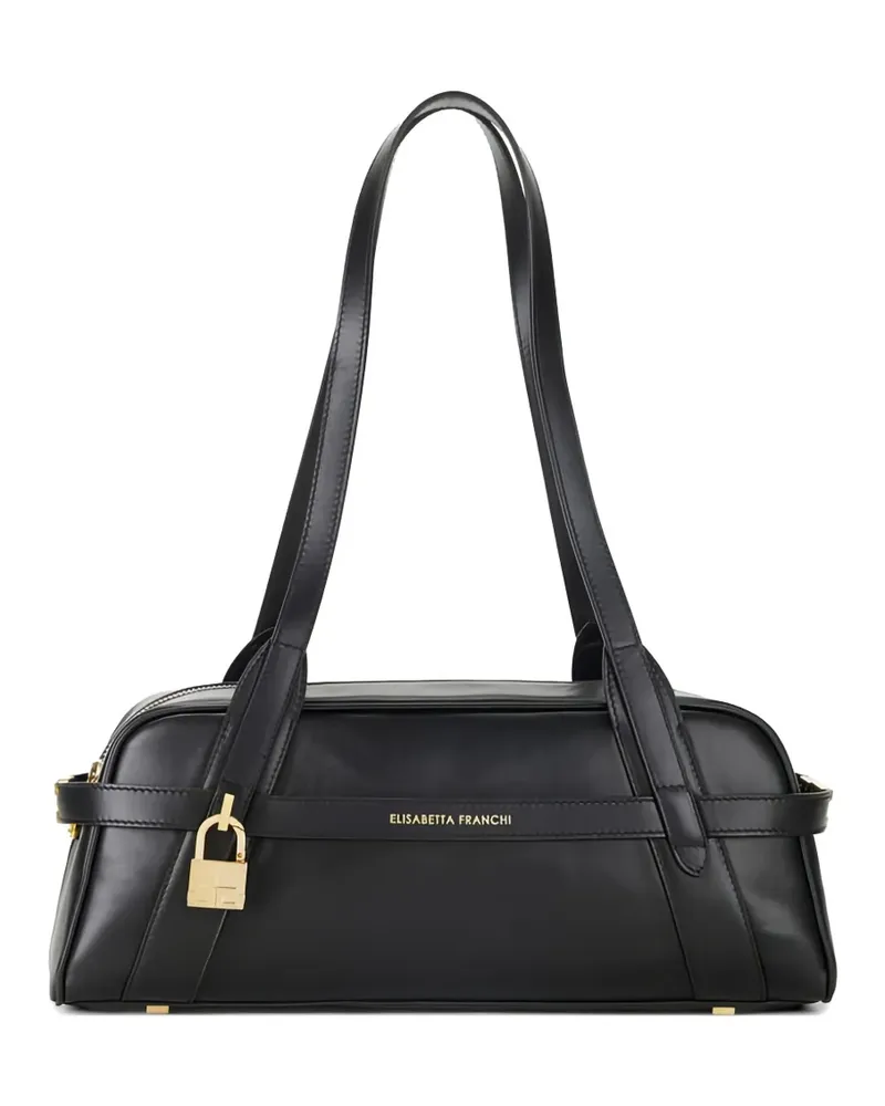 Elisabetta Franchi Schultertasche mit Metall-Schloss - Schwarz Schwarz