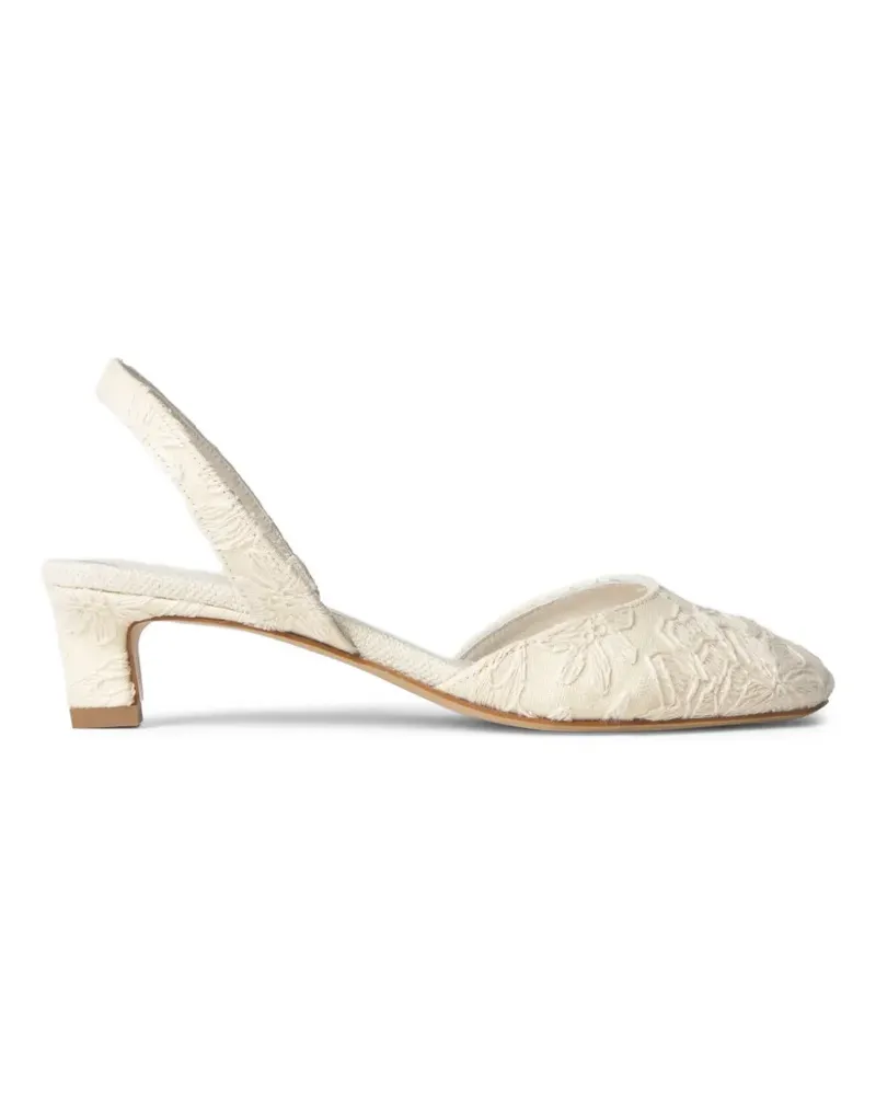 Castañer Aran Pumps aus Blumenjacquard - Weiß Weiß
