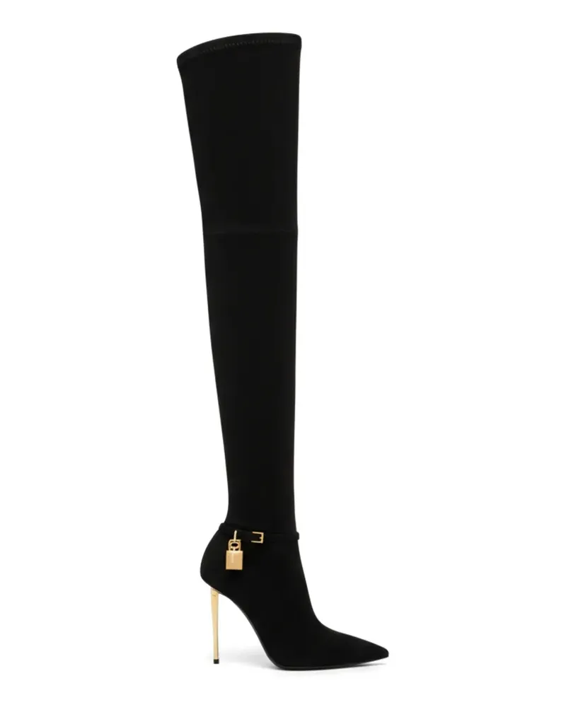 Tom Ford Overknee-Stiefel mit Schloss-Detail - Schwarz Schwarz