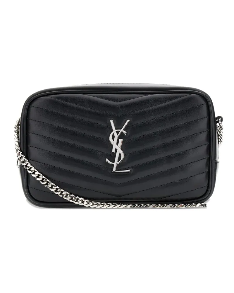 Saint Laurent Mini Lou Schultertasche mit gestepptem Kettenriemen - Schwarz Schwarz