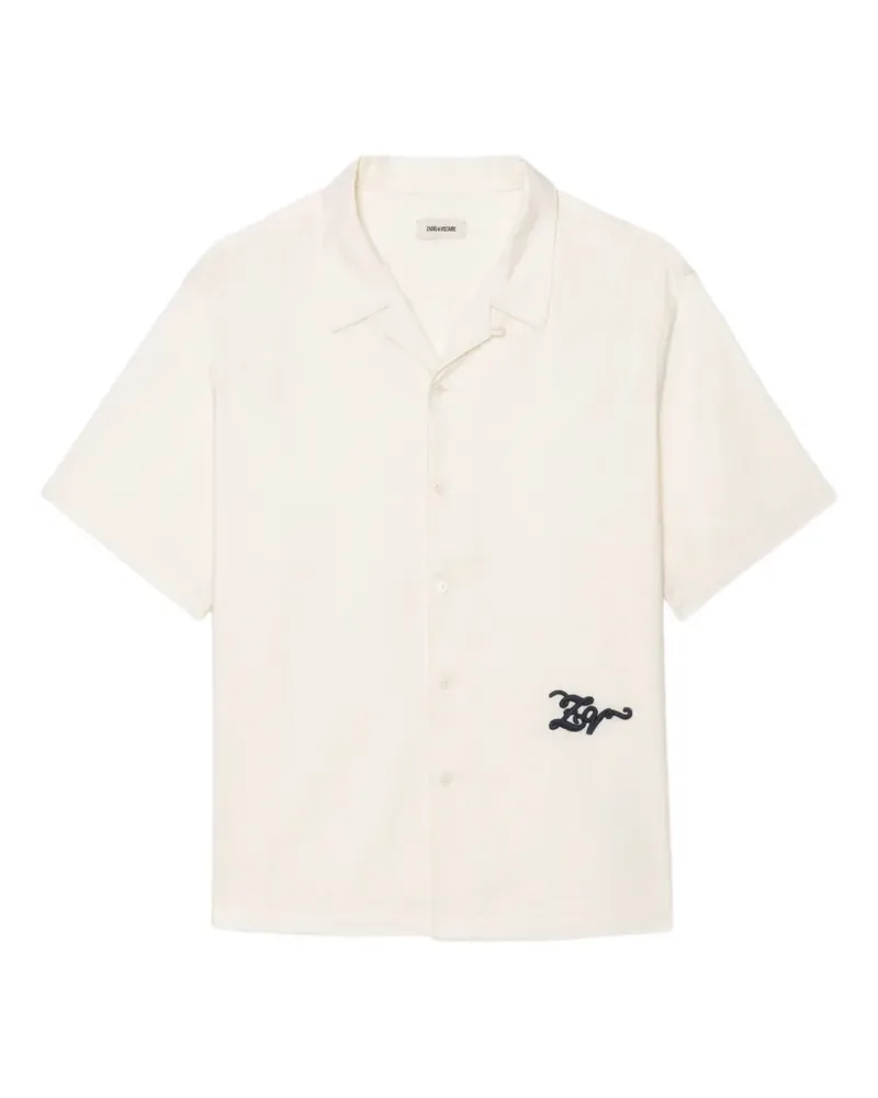Zadig & Voltaire Slony logo-embroidered shirt - Nude Nude