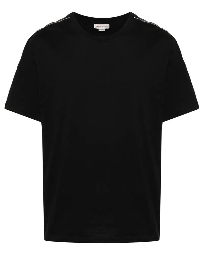 Alexander McQueen T-Shirt mit Logo-Streifen - Schwarz Schwarz