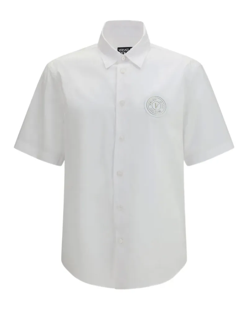 Versace Jeans Hemd mit V-Emblem - Weiß Weiß