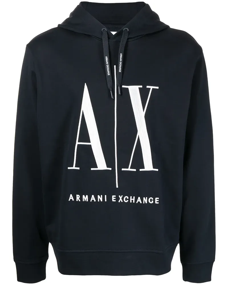 Armani Exchange Hoodie mit Logo-Print - Blau Blau