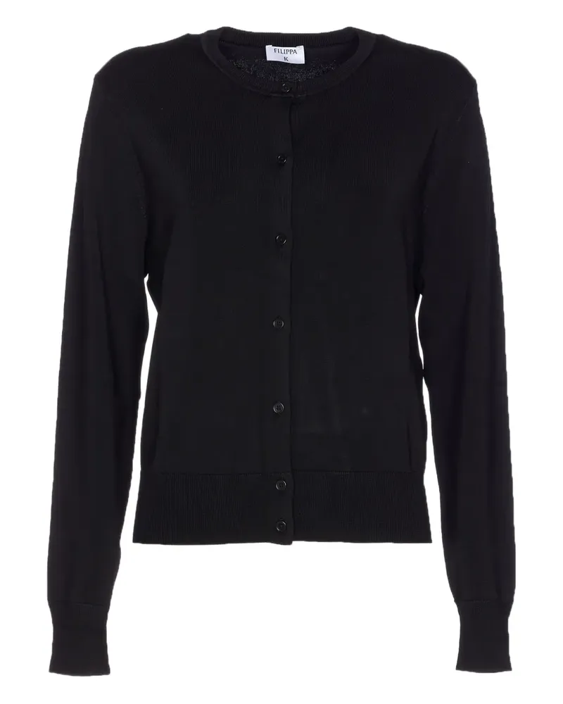 Filippa K Geknöpfter Cardigan mit rundem Ausschnitt - Schwarz Schwarz