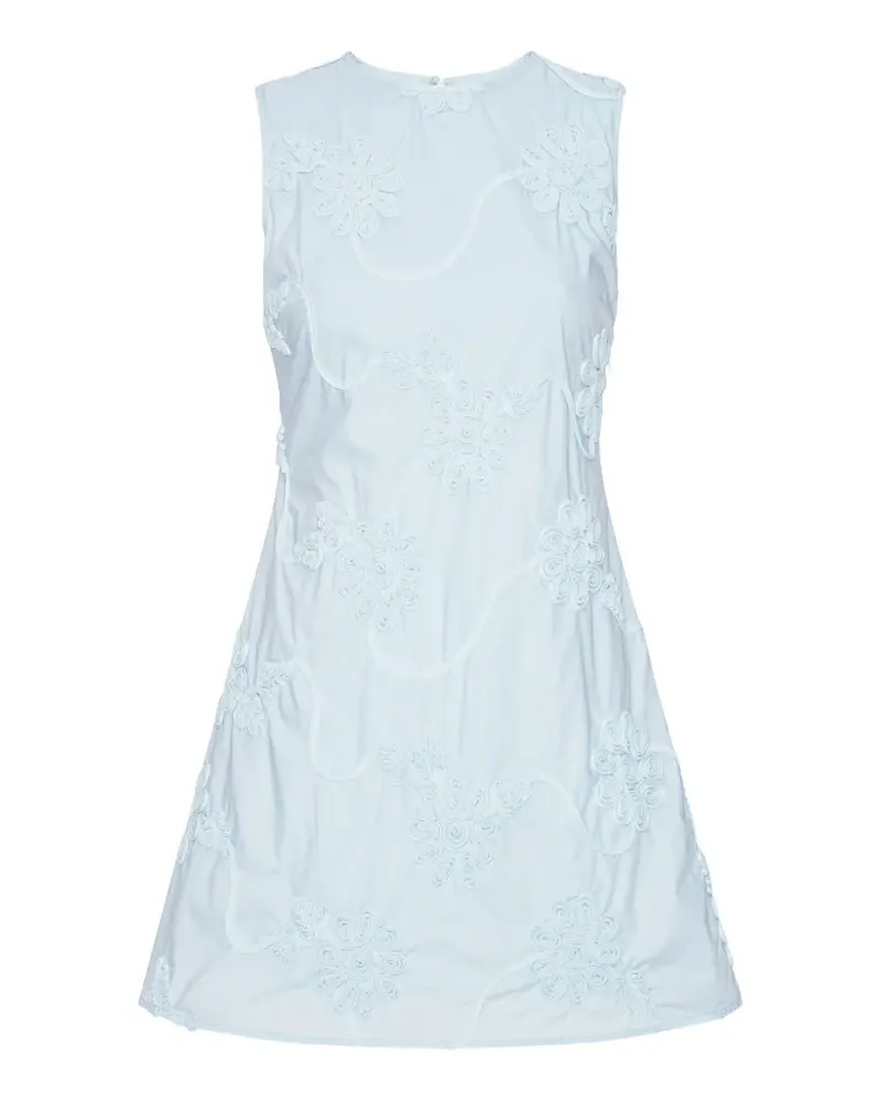 ROTATE Birger Christensen Minikleid mit Blumenapplikation - Blau Blau