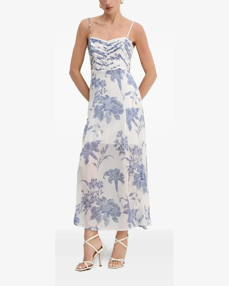 Guess Maxikleid mit Blumen-Print - Weiß Weiß