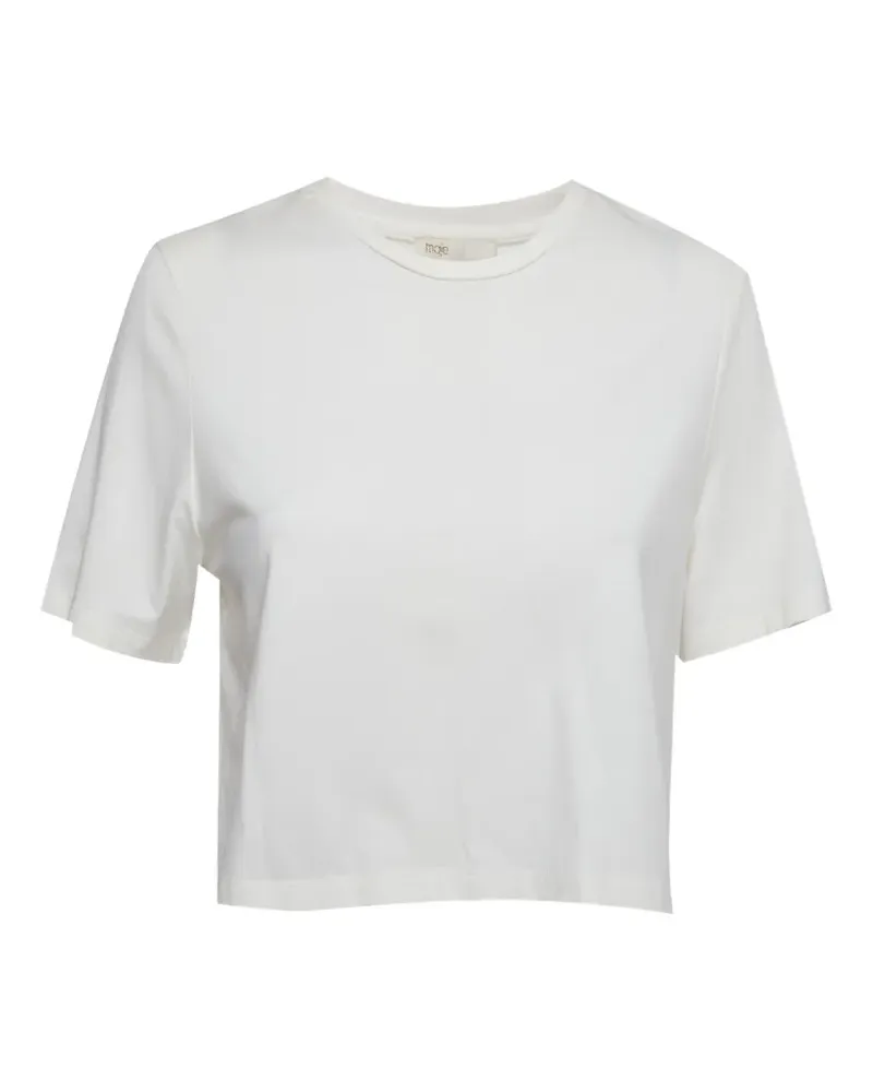 Maje Cropped-T-Shirt mit rundem Ausschnitt - Weiß Weiß