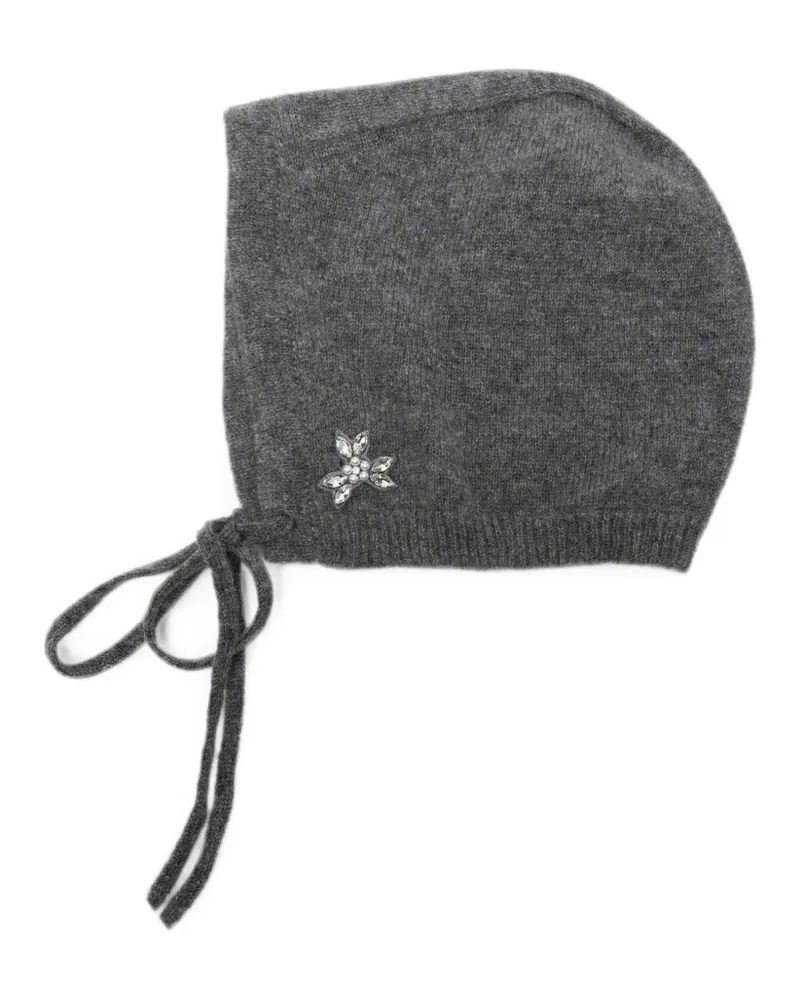 Simone Rocha embellished cashmere bonnet - Grau Grau
