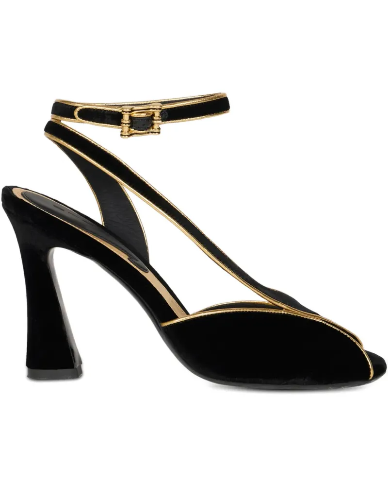 Etro 90mm metallic-trim velvet high-heeled sandals - Schwarz Schwarz