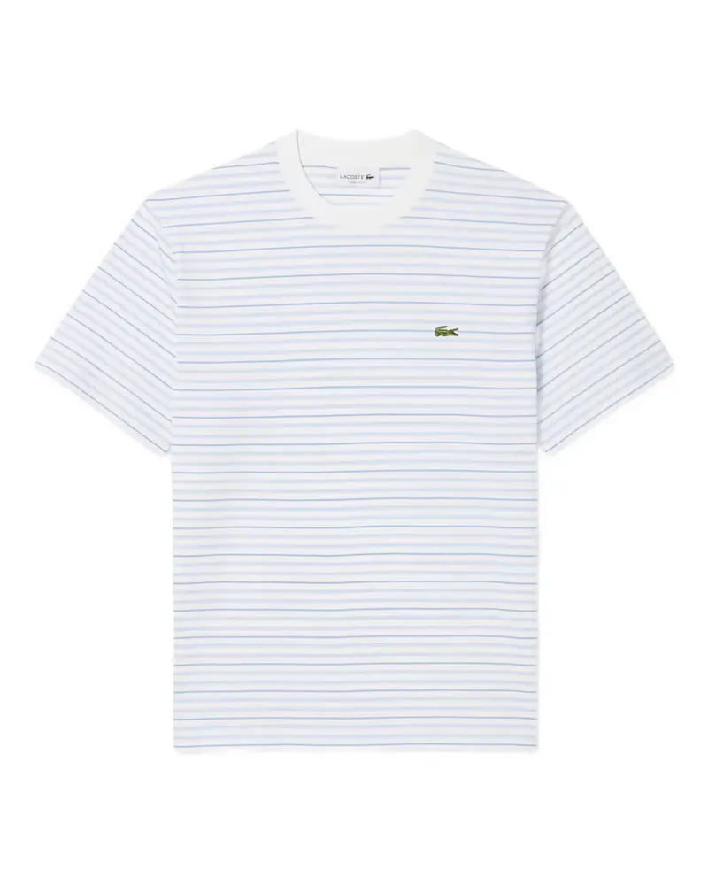 Lacoste Gestreiftes T-Shirt - Weiß Weiß