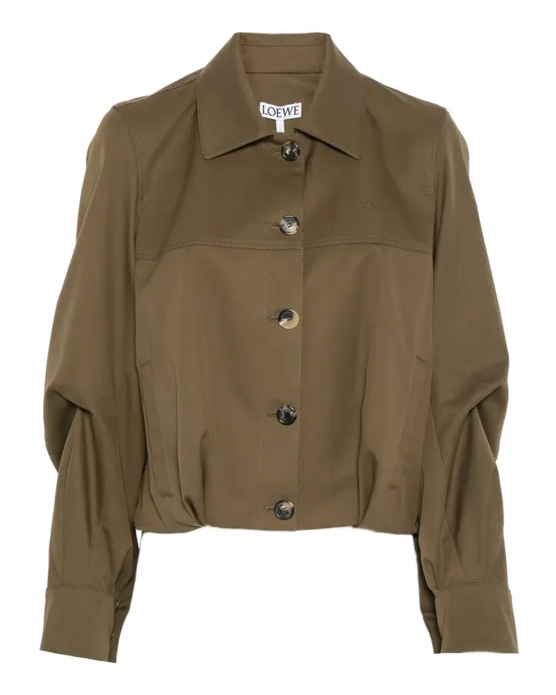 Loewe Anagram-embroidered cropped jacket - Braun Braun