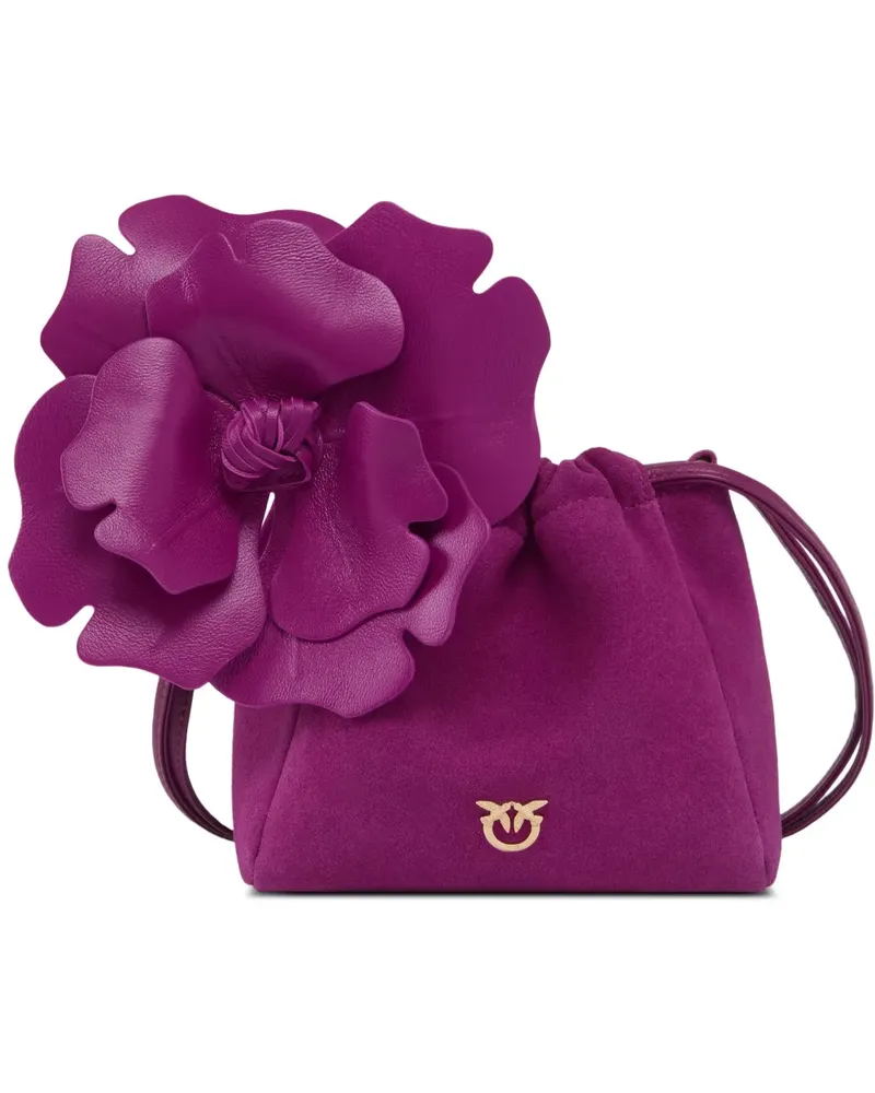 Pinko Clutch aus Wildleder mit Blumendetail - Violett Violett