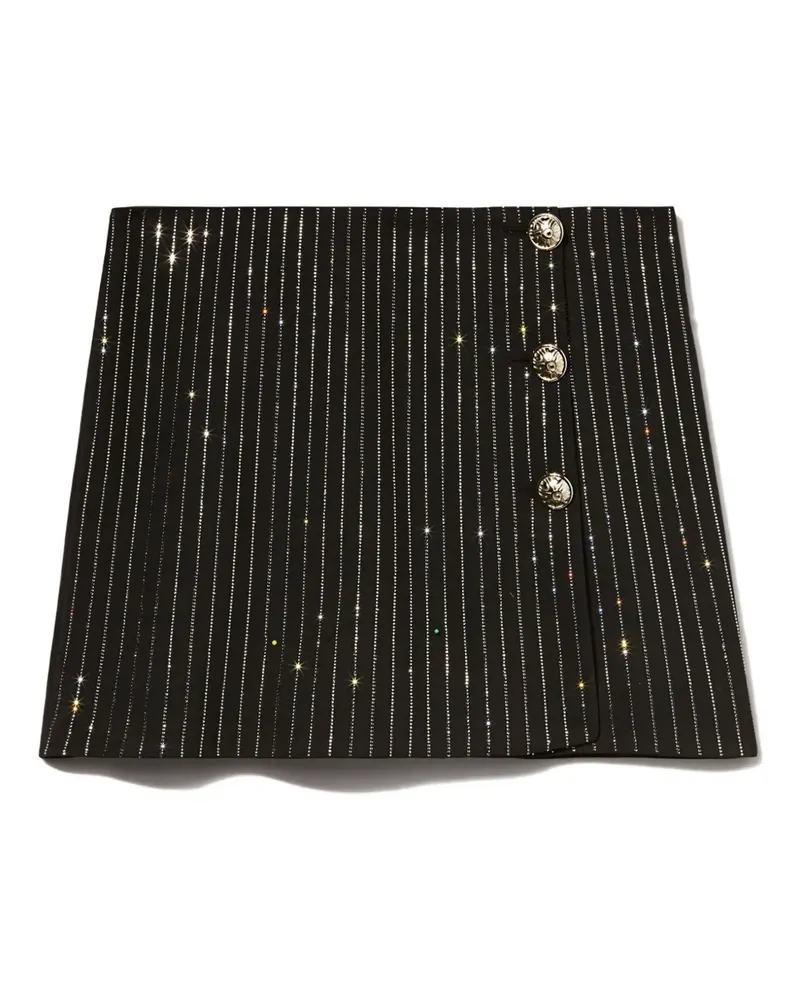 Emilio Pucci Nadelstreifen-Minirock mit Strass - Schwarz Schwarz