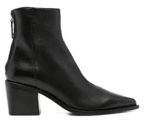 Spitze Stiefel mit Blockabsatz - Schwarz