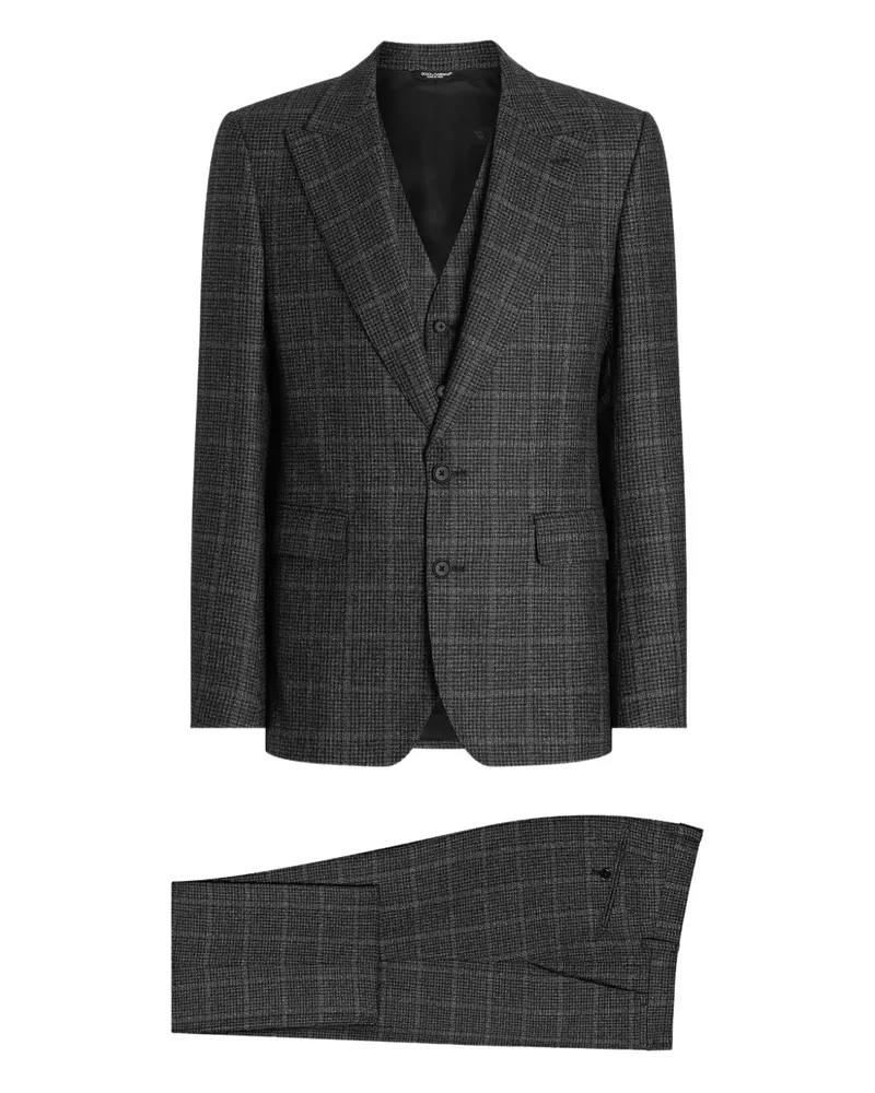 Dolce & Gabbana Dreiteiliger Anzug mit Karomuster - Grau Grau