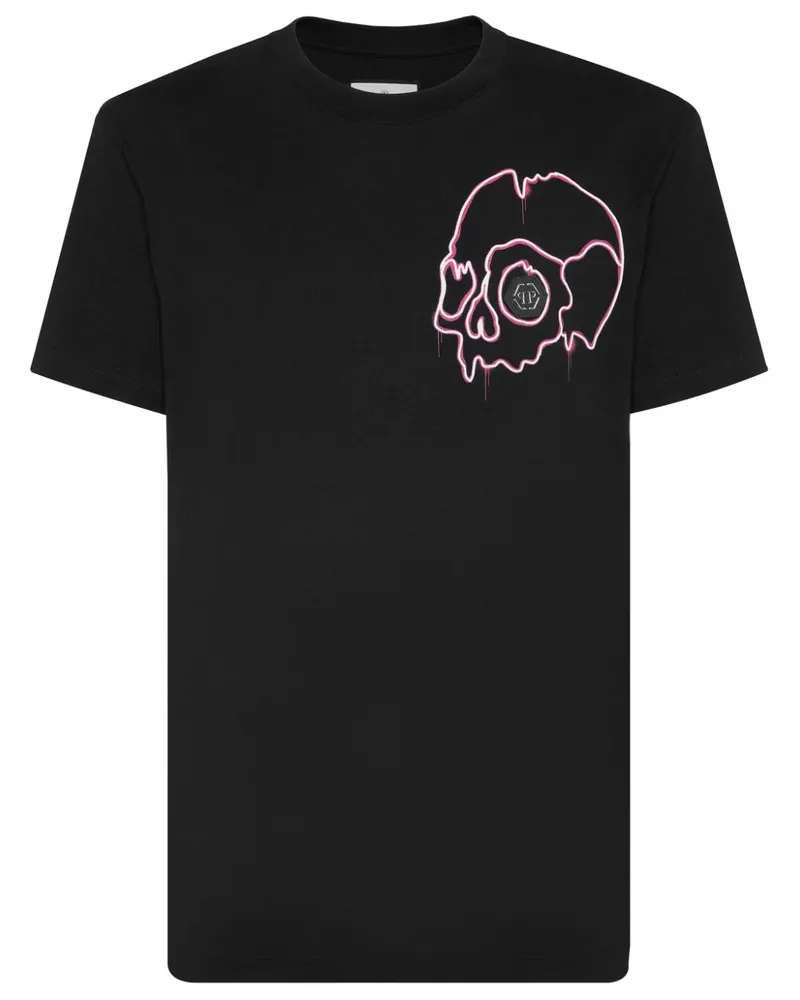 Philipp Plein Dripping Skull T-Shirt - Schwarz Schwarz