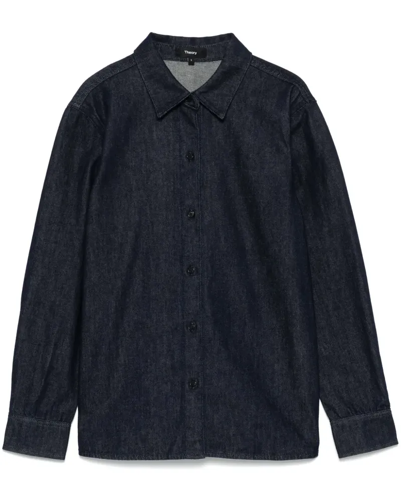 Theory Drapiertes Jeanshemd - Blau Blau