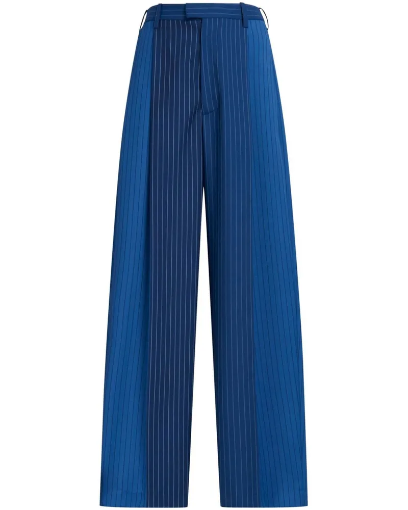Marni Schmale Hose mit Nadelstreifen - Blau Blau