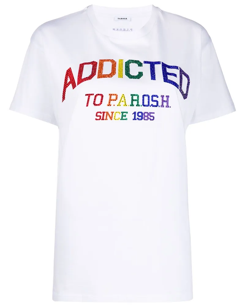 P.A.R.O.S.H. Verziertes T-Shirt - Weiß Weiß