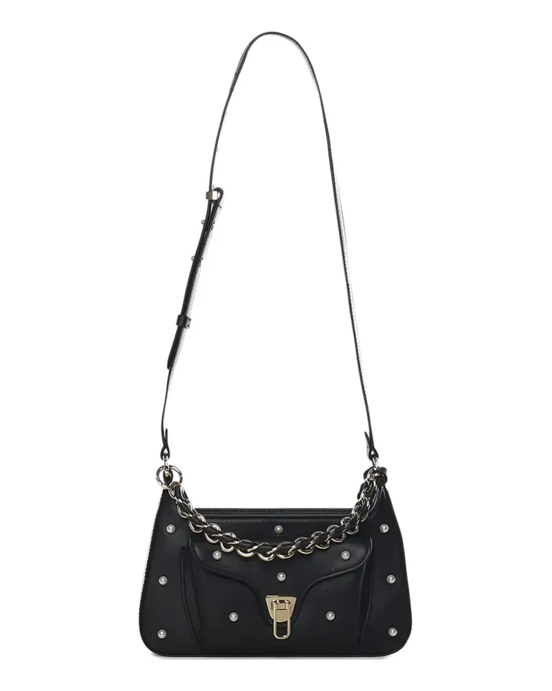 Coccinelle pearl-embellishment leather shoulder bag - Schwarz Schwarz