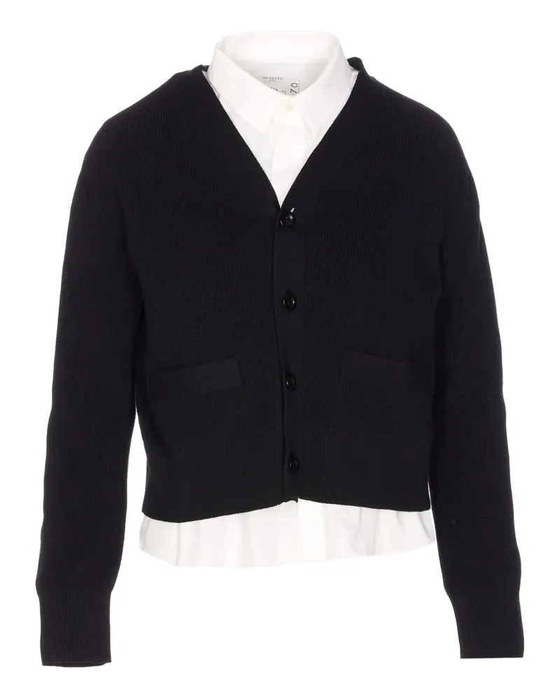 Sacai button-front knitted cardigan - Schwarz Schwarz