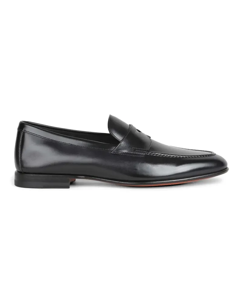 Santoni leather penny loafers - Schwarz Schwarz