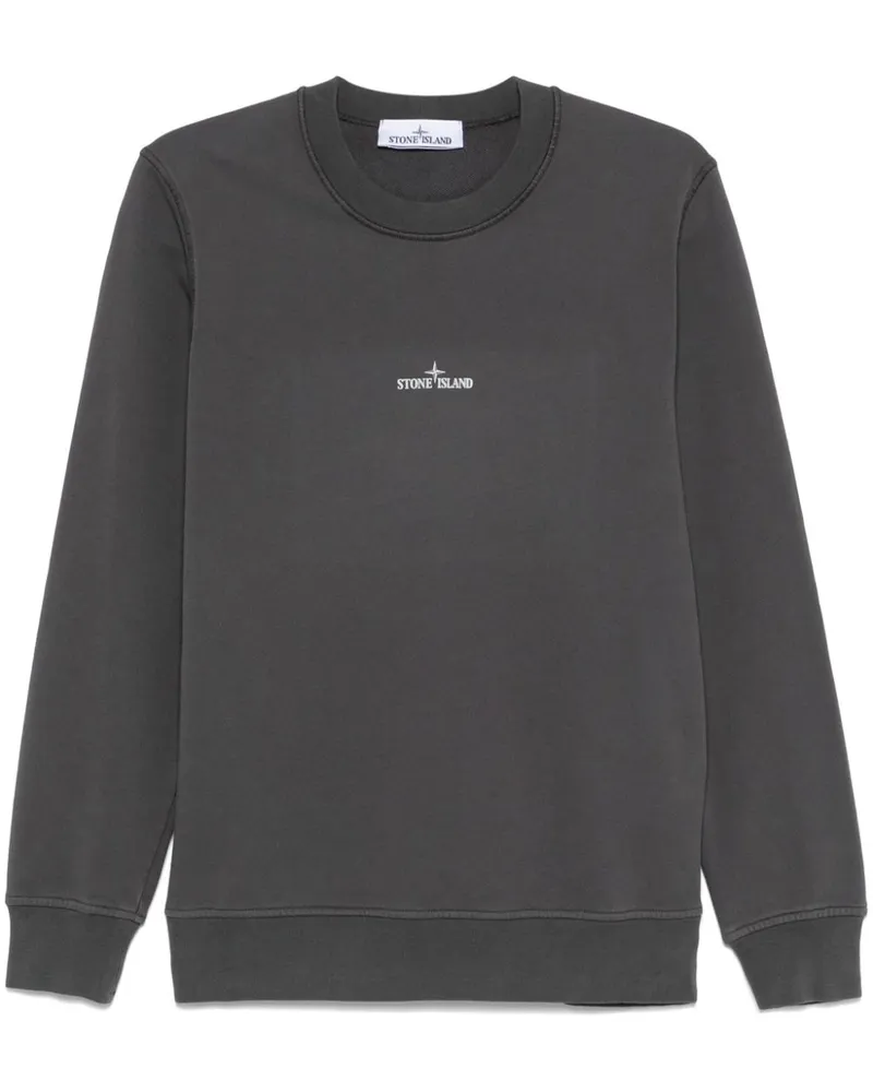 Stone Island Sweatshirt mit Logo-Print - Grau Grau