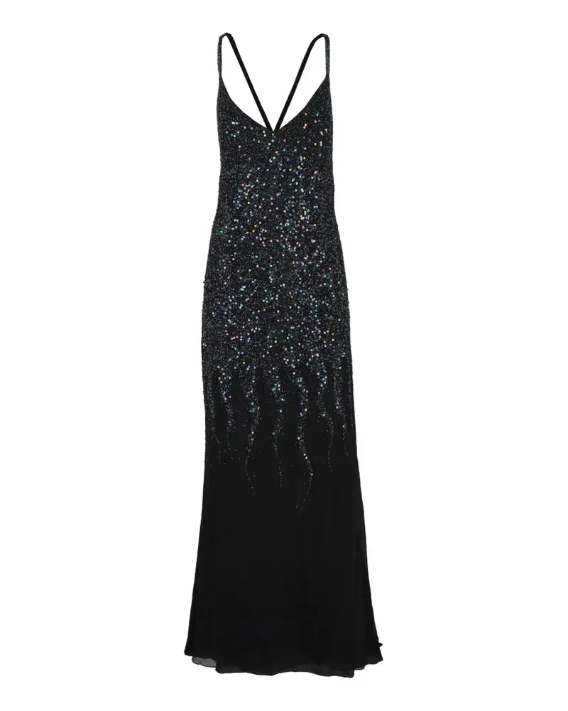 Jenny Packham sequined maxi dress - Schwarz Schwarz